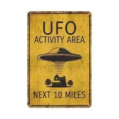 新品 UFO 注意看板 ブリキ看板 ヴィンテージ レトロ サイン インテリア