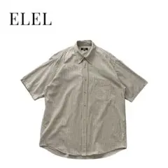 【美品】ELEL 00s~ シアサッカーチェック コットン BDシャツ 半袖