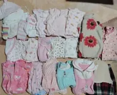 ベビー服セット23点　女の子 ピンク系 60.70.80