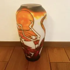 エミール ガレ風 花瓶 被せガラス