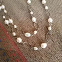 ロングネックレス 淡水パール