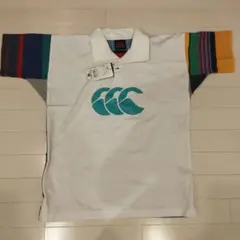 新品未使用　canterbury ラガーシャツ S ホワイト/マルチカラー