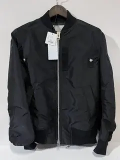 美品　sacai ベスト　MA-1 ミリタリー ダブルジップ ブラック　サイズ1 美品sacai ベストMA-1 ミリタリー ダブルジップ ブラックサイズ1