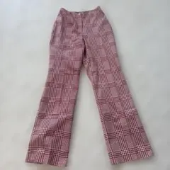 IRENE VAN RYB チェック柄フレアパンツ スラックス