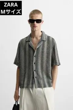 ZARA ザラ 幾何学ジャカードシャツ M 完売品