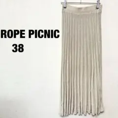 ROPE PICNIC ロペピクニック プリーツスカート 38 ベージュ　ラメ