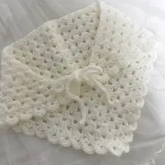 ハンドメイド 手編み 編み物 バブーシュカ 付け襟