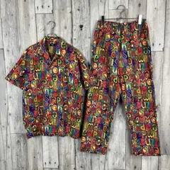 OLD UOMO MAX ITALY 日本製 総柄 セットアップ パジャマ L