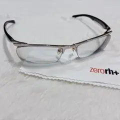 未使用級 zerorh+ メガネ 眼鏡 フレーム シルバー ブラック RH110