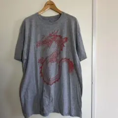ドラゴンプリント　グレー 半袖Tシャツ
