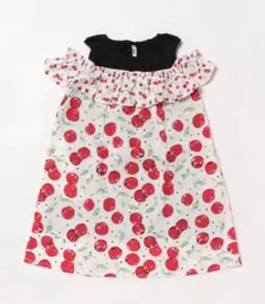【極美品】nino 白 チェリー柄 ワンピース 100