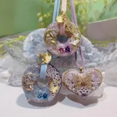 癒しのオルゴナイト❤️ミルキークンツァイト+アメジストのハート型♡