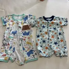 ロンパース2点セット　6070 ベビー　赤ちゃん　半袖Tシャツ　夏　男の子