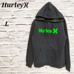R4605 Hurley)(【L】長袖ジップアップパーカー ロゴプリント 裏起毛