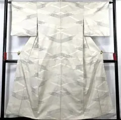 リメイク材料に☆大島紬 着物 正絹 竹笹 身丈150.5cm A-0441