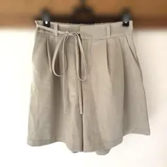 【新品】ショートパンツ Mサイズ リボン紐 ベージュ