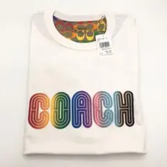 【COACH☆新品】レインボー シグネチャー Tシャツ!ホワイト!Mサイズ!希少