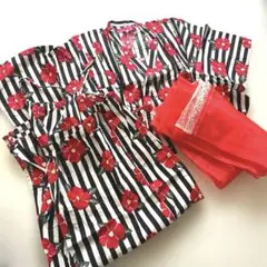 完売品‼︎椿/浴衣３点セット/セパレート/ワンピタイプ/150