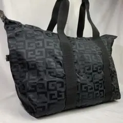 【極美品⭐️】ジバンシー 総柄 トートバッグ 肩掛 キャンバス レザー 大容量 黒