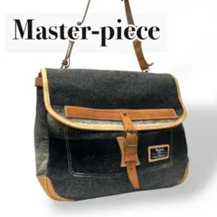 【美品】マスターピース woolrichコラボ　メッセンジャーバッグ　ウール