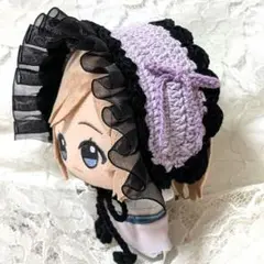 〈パープル×ブラック〉ぬい服　ヘッドドレス　にじぬい　ちびぐるみ
