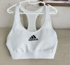 adidas ホワイト スポーツブラ バッククロス