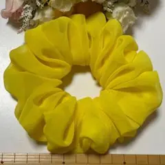 ハンドメイドシュシュ☆シフォンイエロー