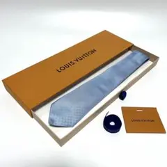 極美品 ルイヴィトン Louis Vuitton ネクタイ モノグラム 水色
