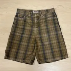 Stussy チェック柄 ショートパンツ ハーフパンツ　30インチ　ブラウン