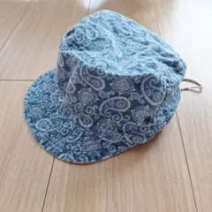 Typy ペイズリー柄　帽子　ハット　青 軽量　ブルー