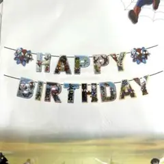 誕生日　happybirthday ガーランド　スパイダーマン