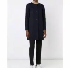 APC ノーカラーコート カラー ネイビー