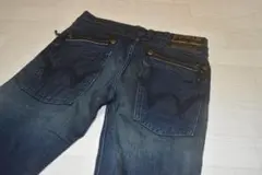 EDWIN ダークブルーデニム ジッパーポケット付き クロップド　Ｗ30