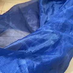 青色オーガンジー生地 半透明