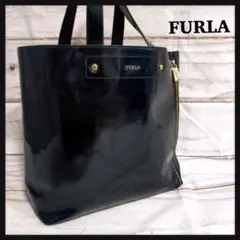フルラ FURLA ワンショルダートート ブラック エナメル 大容量