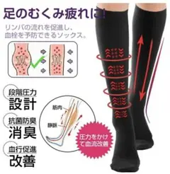 ★新品未使用★ 着圧ソックス　ロング　メンズ　27〜29cm 黒