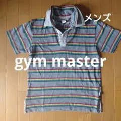 gym master メンズ 二重襟 カラフルボーダー ポロシャツ