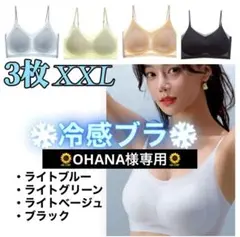 【半額セール】シームレスブラ　冷感ブラ　接触冷感　夏　ブラジャー　XXL ３枚