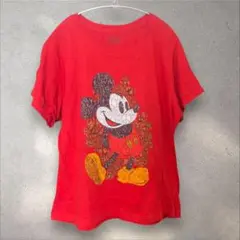 US古着 WorldDisney ミッキー ピースマークTシャツ XL 半袖