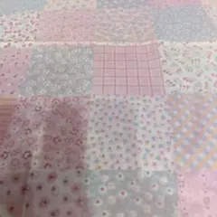 ピンク系パターン 綿生地 ハンドメイド用　55×52