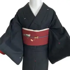 水玉 紬 着物