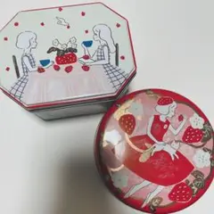いちごの日　あまおう苺のトリュフ缶・あまおう苺のクランチ缶　(空き缶)