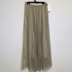 アメリカンホリック　ベージュ プリーツ　チュールスカート　新品未使用タグ付き