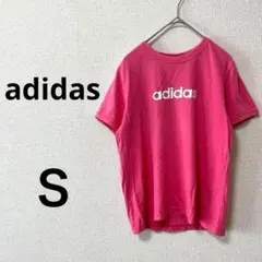 adidas アディダス　ロゴTシャツ　ピンク　Ｓ　綿100% スポーツウェア