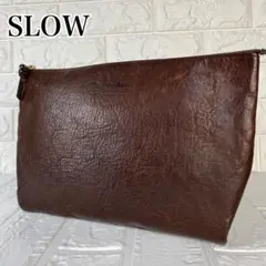 SLOW スロウ クラッチバッグ セカンドバッグ　レザー ブラウン　ポーチ
