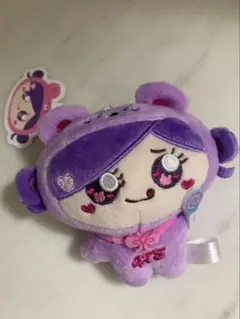 しなクマ　マスコットぬいぐるみ　パープル　キーホルダー　ボールチェーン