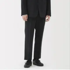 〖新品未使用〗☆無印良品☆撥水ストレッチワンタックパンツ☆黒☆紳士☆L☆