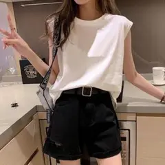 ★レディースノースリーブＴシャツ★Lサイズ★色選べます★