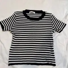 【新品未使用】frunco ストライプ 半袖ニット