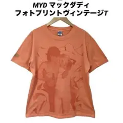 ●古着 MDY マックダディ フォトプリントヴィンテージTシャツ M ピンク
